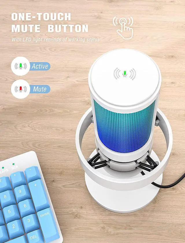 Alt view image 4 of 7 - FIFINE AMPLIGAME Gaming USB PC Computer RGB Microphone for Live Streaming, Meeting, Podcasting, Video, Condenser Mic with Monitoring Headphone Jack, Light Control, for MAC OS/Windows