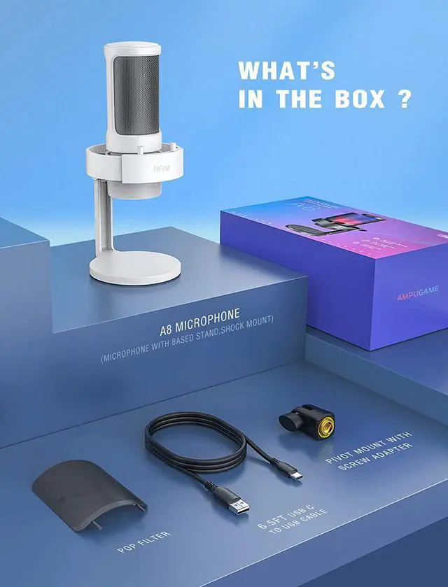 Alt view image 7 of 7 - FIFINE AMPLIGAME Gaming USB PC Computer RGB Microphone for Live Streaming, Meeting, Podcasting, Video, Condenser Mic with Monitoring Headphone Jack, Light Control, for MAC OS/Windows