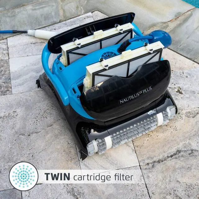 Alt view image 3 of 7 - Dolphin Nautilus CC Plus Robotic Pool [Vacuum] Cleaner - Ideal for In Ground Swimming Pools up to 50 Feet - Powerful Suction to Pick up Small Debris - Easy to Clean Top Load Filter Cartridges