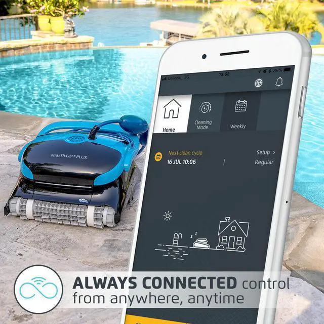 Alt view image 7 of 7 - DOLPHIN Nautilus CC Plus Robotic Pool [Vacuum] Cleaner with Wi-Fi  Pool Cleaning from Anywhere, Anytime - Ideal for In-Ground Swimming Pools up to 50 Feet  Easy to Clean Top Load Filters