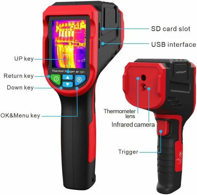 Alt view image 2 of 7 - Infrared Thermal Temperature Imager Camera With 8GB Heating Detector