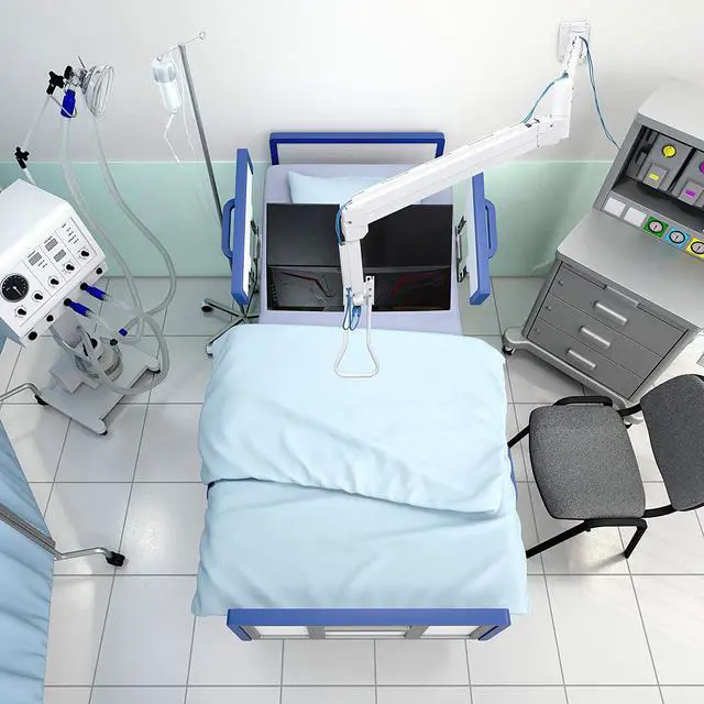 Alt view image 6 of 6 - Medical Grade 17.6 lbs Monitor Wall Mount - Mounts Ultrawide Monitor on 74" Long Extension Full Motion Height Adjustable Arm - for Healthcare and Maintenance Area