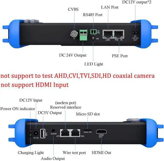 Alt view image 2 of 6 - CCTV Camera Tester-Support up to 6K IP Camera and CVBS Analog Camera-with IP Discovery/PoE/WiFi/HDMI Output/RJ45 TDR Test/PTZ Control/Focus Test