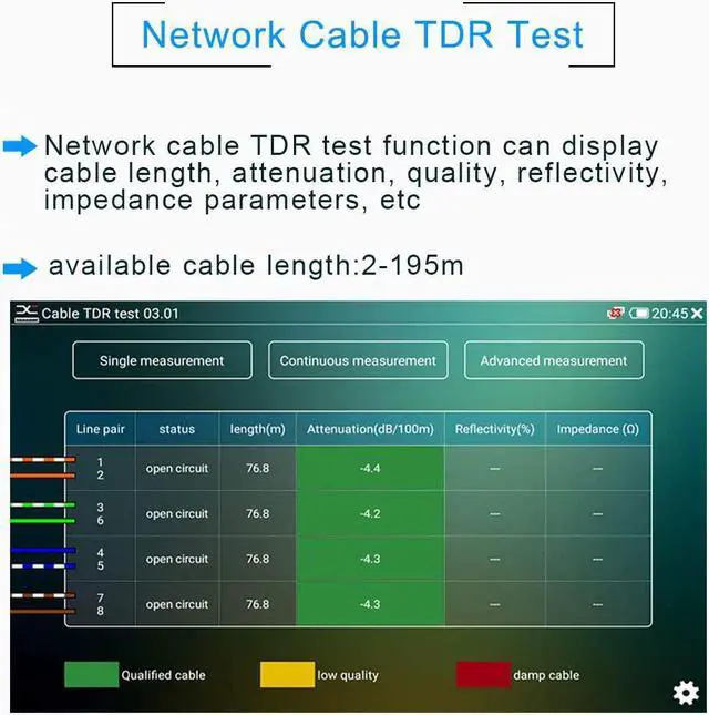 Alt view image 4 of 6 - CCTV Camera Tester-Support up to 6K IP Camera and CVBS Analog Camera-with IP Discovery/PoE/WiFi/HDMI Output/RJ45 TDR Test/PTZ Control/Focus Test