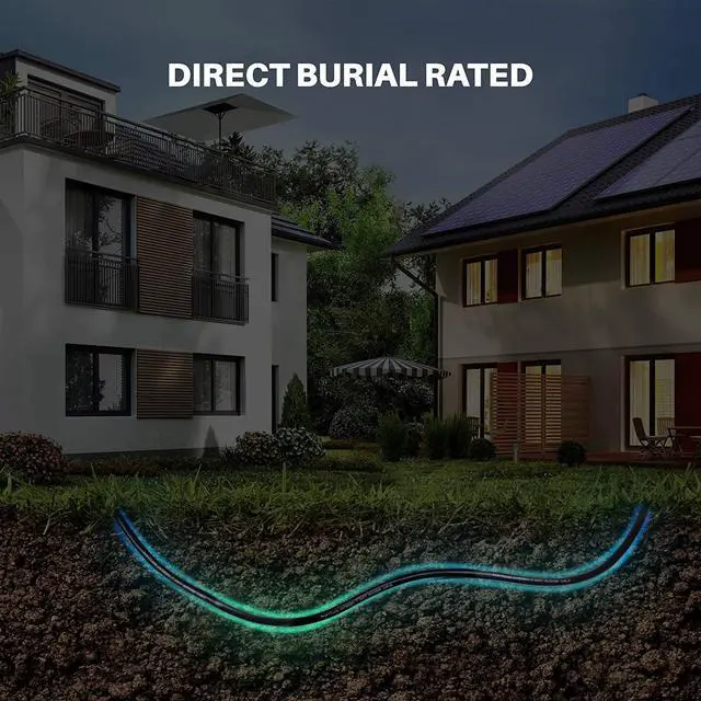 Alt view image 5 of 7 - Cat7 Outdoor Ethernet Cable (100ft) SFTP Shielded Foil Twisted Pair, Pure Copper, LLDPE, Waterproof, Direct Burial, In-Ground, UV Resistant, POE, Network, LAN, Internet, Cat 7-100 Feet