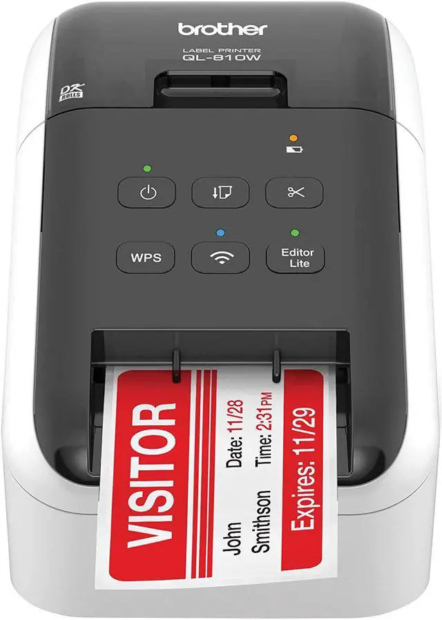 Main image of Brother QL-810W Ultra-Fast Label Printer with Wireless Networking, White- Print Black and Red Labels up to 110 Per Minute, up to 2.4" Wide, 300 x 600 dpi, Durable Automatic Cutter, USB 2.0