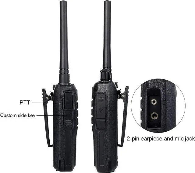 Alt view image 6 of 6 - Case of 10,Two Way Radios Long Range Rechargeable, Heavy Duty Walkie Talkies for Adults, VOX Security Handfree 2 Way Radios with Earpiece, for Commercial Organization