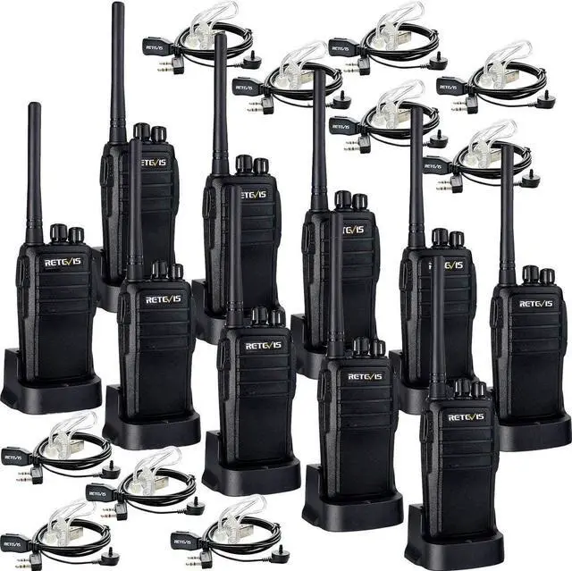 Main image of Case of 10,Two Way Radios Long Range Rechargeable, Heavy Duty Walkie Talkies for Adults, VOX Security Handfree 2 Way Radios with Earpiece, for Commercial Organization