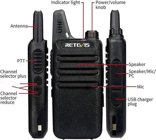 Alt view image 3 of 5 - 2 Way Radios Walkie Talkies,Rechargeable Long Range Two Way Radio,16 CH VOX Small Emergency 2 Pin Earpiece Headset,for School Retail Church Restaurant (Packed in Pairs with 5 Boxes)