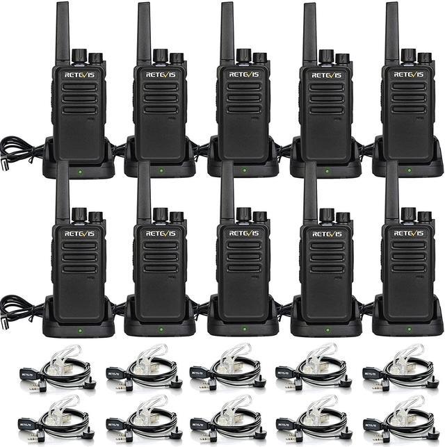 Retevis RT68 Two-Way Radios Long Range, Walkie Talkies for Adults, 2 Way  Radio with Earpiece, Walkie Talkie Rechargeable with Charging Base, for  Manufacturing Restaurant Business (10 Pack) 