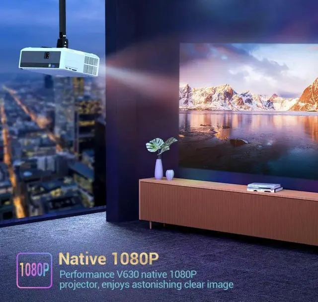 Alt view image 4 of 7 - Vankyo Performance V630W 1080p Home Theater Projector - White