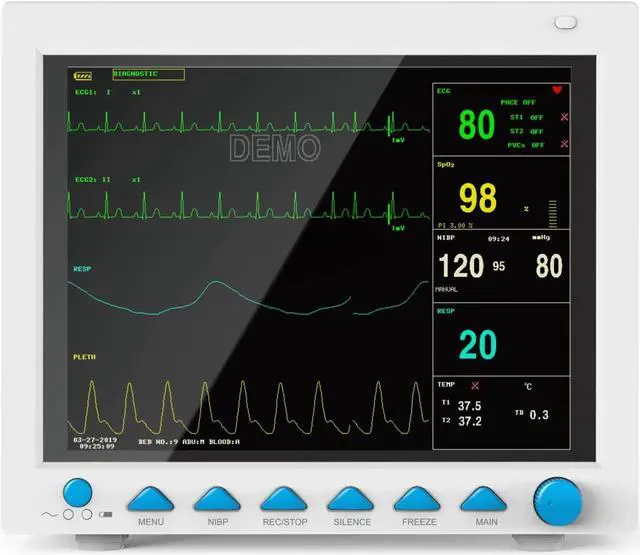 Alt view image 5 of 7 - 12.1 inch Veterinary Multi-parameters Patient Monitor from Large Screen Animal use
