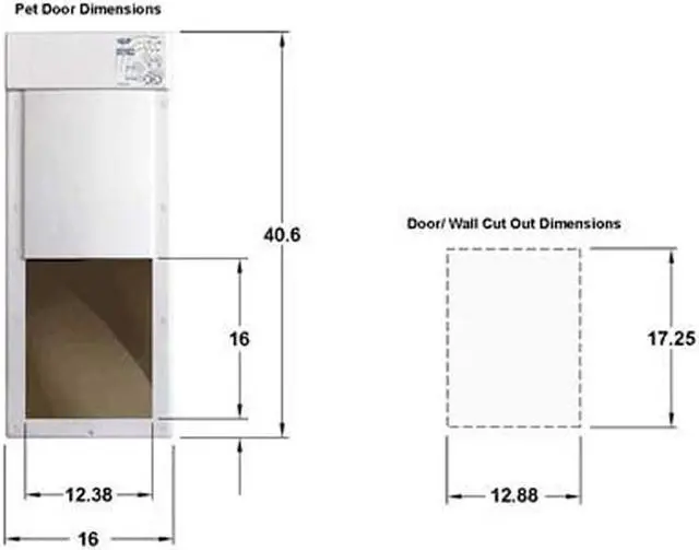 Alt view image 2 of 4 - Power Pet Fully Automatic Pet Door for Wall Installation (Wall Installation, Large)