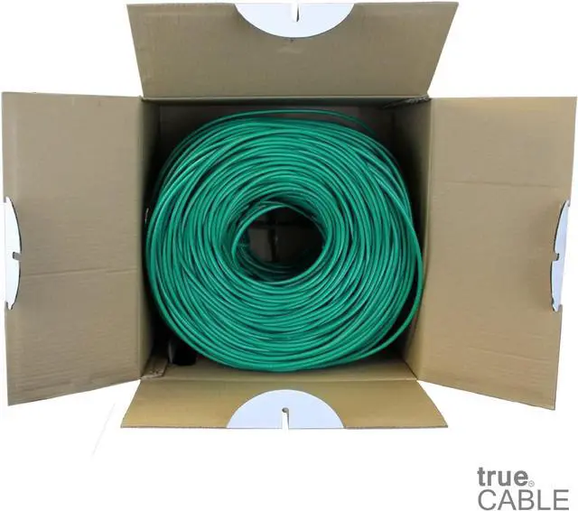 Alt view image 3 of 5 - Cat6 Plenum (CMP), 1000ft, Green, 23AWG 4 Pair Solid Bare Copper, 550MHz, PoE++ (4PPoE), ETL Listed, Unshielded Twisted Pair (UTP), Bulk Ethernet Cable
