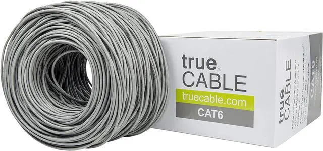 Alt view image 2 of 5 - Cat6 Plenum (CMP), 1000ft, Gray, 23AWG 4 Pair Solid Bare Copper, 550MHz, PoE++ (4PPoE), ETL Listed, Unshielded Twisted Pair (UTP), Bulk Ethernet Cable