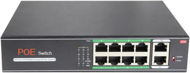 Main image of 8 Port PoE Switch With 2 Uplink 120W Extend to 250Meter Unmanaged 803.af/at