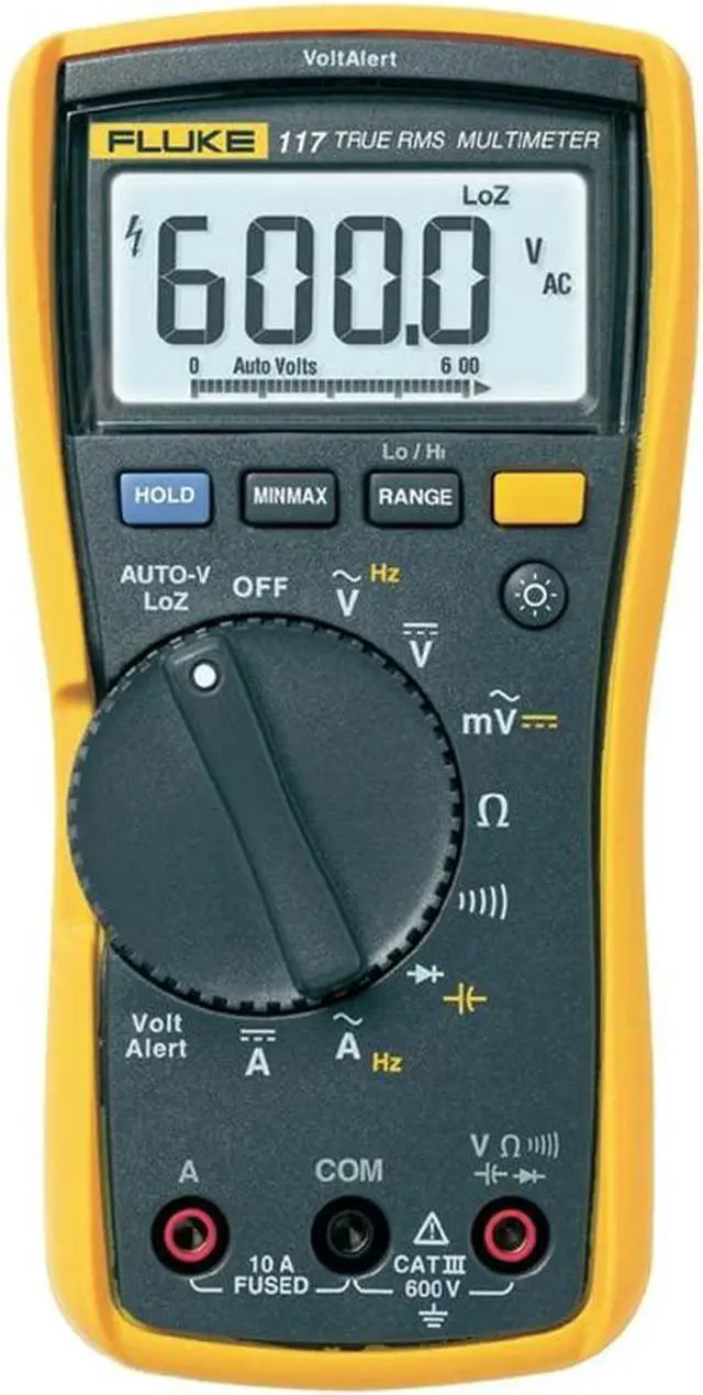 Alt view image 2 of 6 - Fluke 117 Digital Multimeter, Non-Contact AC Voltage Detection, Measures Resistance/Continuity/Frequency/Capacitance/Min Max Average, Automatic AC/DC Voltage Selection, Low Impedance Mode