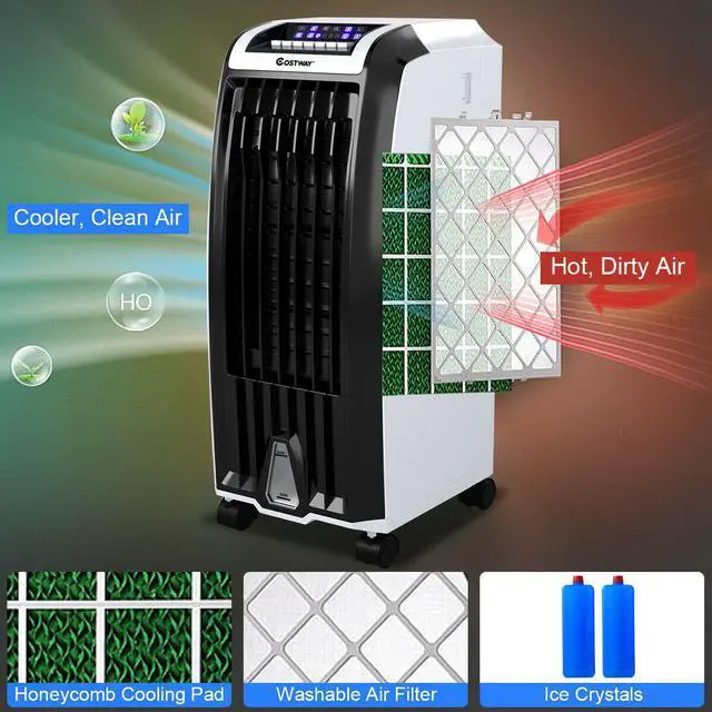 Alt view image 7 of 7 - Evaporative Portable Air Cooler Fan Anion Humidify W/ Remote Control