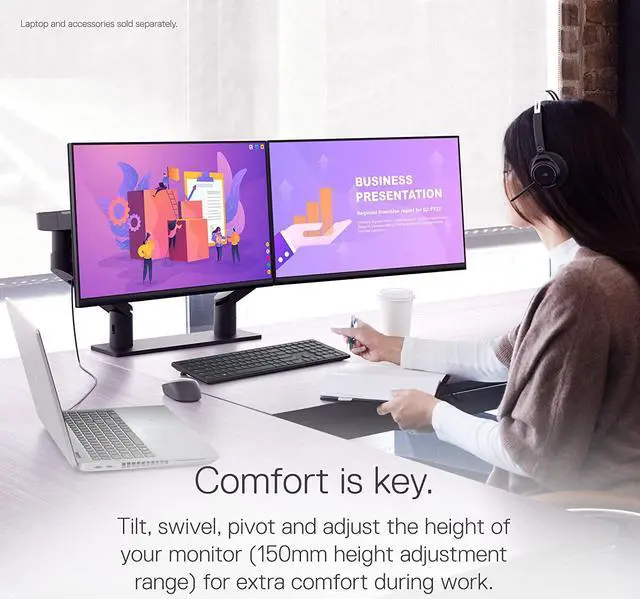 Alt view image 3 of 20 - Dell 23.8 Inches Full HD 1080p Monitor,60 Hz IPS Technology, ComfortView Plus Technology Ultra Thin Bezel