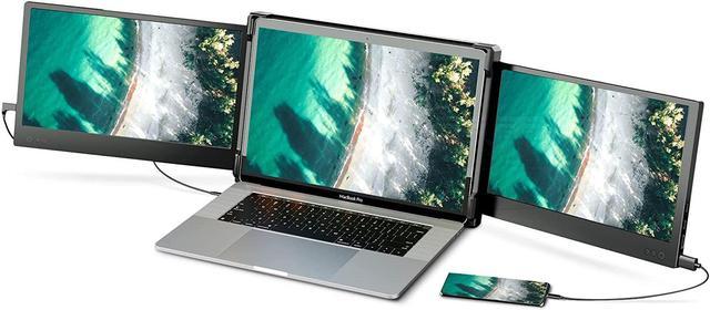 Ficihp Triple Screen Laptop Monitor, 12'' Portable Monitor for