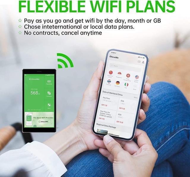 Alt view image 4 of 7 - GlocalMe G4 Pro 4G LTE Mobile Hotspot Router, 5 Touch Screen LCD Display Worldwide WiFi Portable High Speed WiFi Hotspot with US 8GB & Global 1GB Data, SIMFREE, Pocket WiFi (Black)