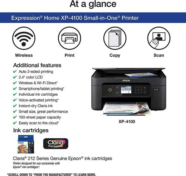 Alt view image 2 of 8 - Epson Expression Home XP-4100 Wireless Color Printer with Scanner and Copier