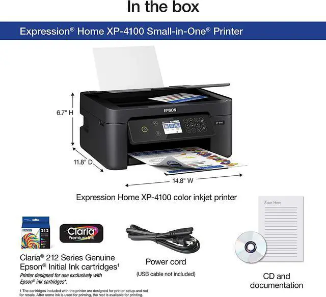 Alt view image 4 of 8 - Epson Expression Home XP-4100 Wireless Color Printer with Scanner and Copier
