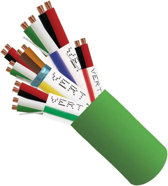 Alt view image 2 of 3 - Access Control Cable Riser: 22AWG/3 Pair Shielded + 18AWG/4 Conductor + 22AWG/4 Conductor + 22AWG/2 Conductor, Stranded Bare Copper Conductors, Green, 500ft Spool