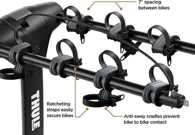 Alt view image 2 of 7 - Thule Apex XT Bike Hitch Rack Swing 4 Bike