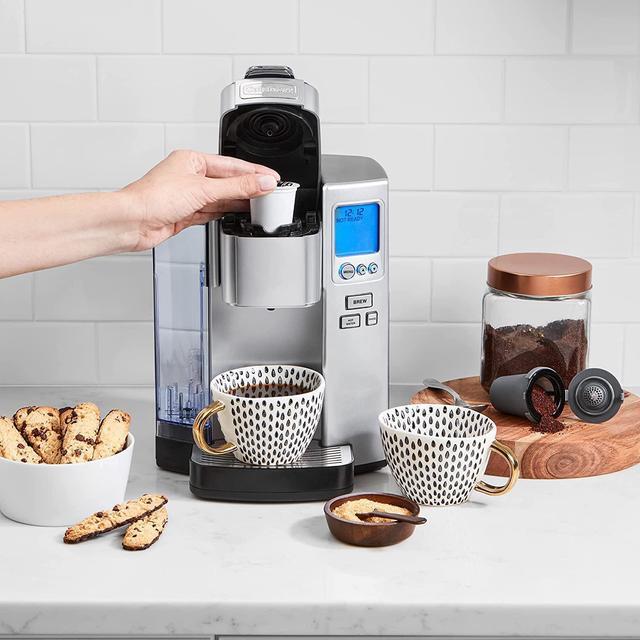 Alt view image 3 of 7 - Cuisinart Premium 72-Ounce Single-Serve Coffeemaker, Programmable Brewer with Hot Water Dispenser, Features Brew Chamber Rinse and Auto Shut Off Functions, Stainless Steel- SS-10P1