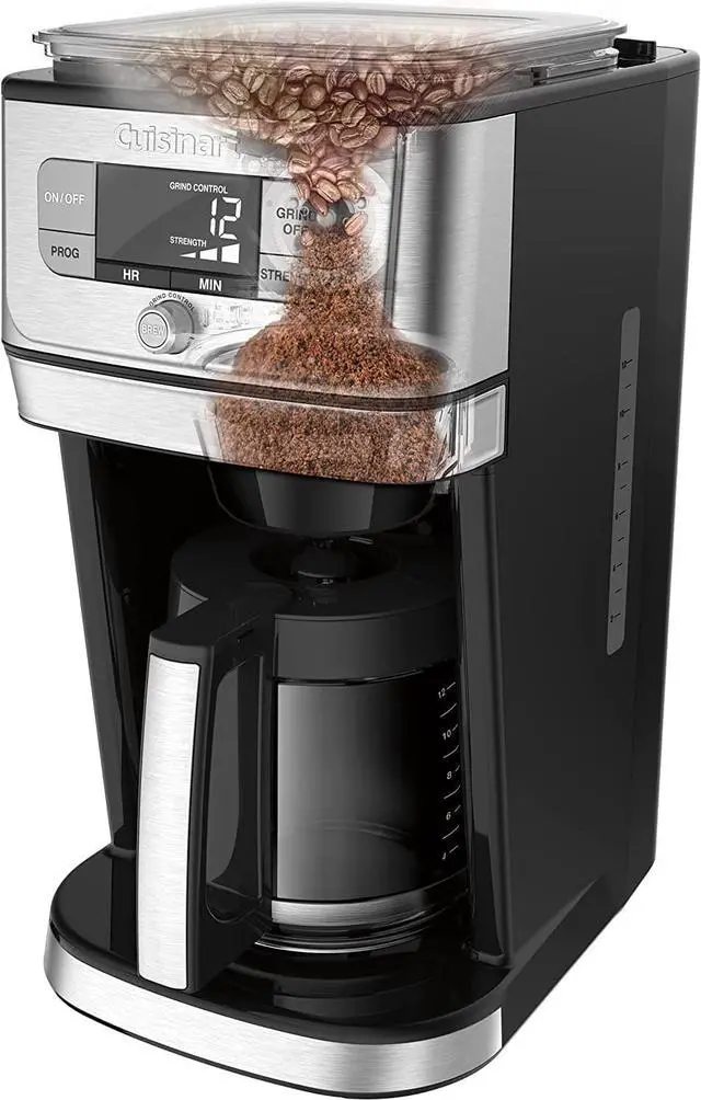 Alt view image 3 of 5 - Cuisinart Fully Automatic Burr Grind & Brew, 12-Cup Glass, Silver - DGB-800
