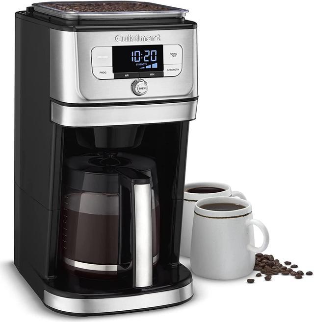 Cuisinart Grind-and-Brew 12-Cup Automatic Coffeemaker, Features a 12 Cup  Glass Carafe with Pause and Brew Feature and Adjustable Shutoff, Includes  Gold Tone Charcoal Water Filter 