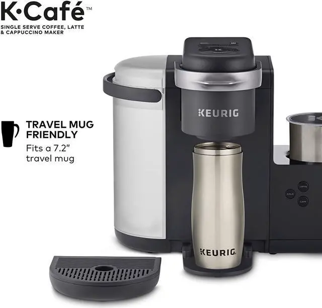 Alt view image 7 of 7 - Keurig K-Cafe Single-Serve K-Cup Coffee Maker, Latte Maker and Cappuccino Maker, Comes with Dishwasher Safe Milk Frother, Coffee Shot Capability, Compatible With all Keurig K-Cup Pods, Dark Charcoal