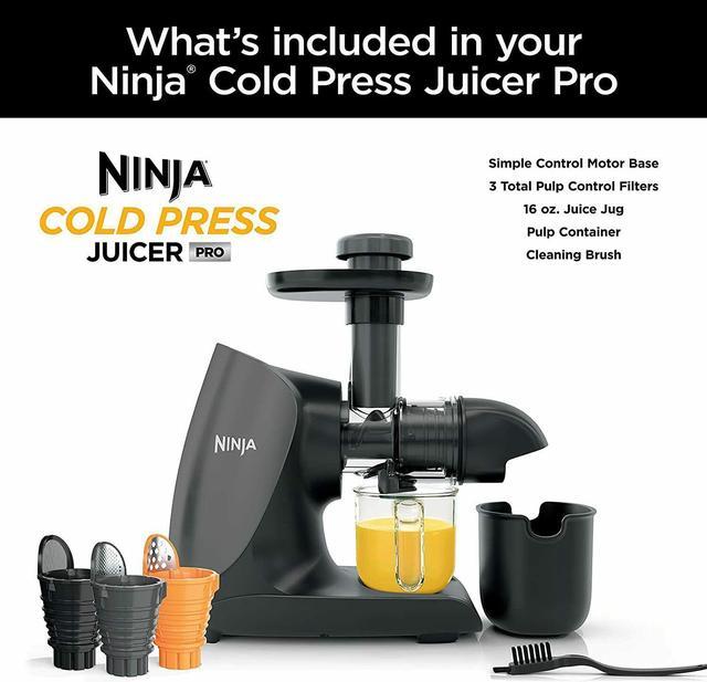 Best Buy: Ninja Cold Press Juicer Pro Compact Powerful Slow Juicer with  Total Pulp Control and Easy Clean Graphite JC101