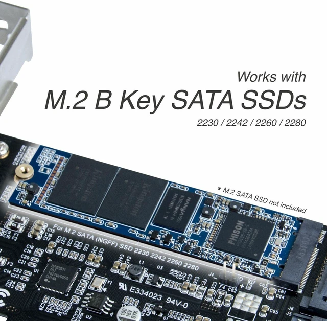 Alt view image 4 of 5 - SIIG USB 3.0 Type-C & Type-A 3-Port PCIe Card with M.2 SATA SSD Adapter