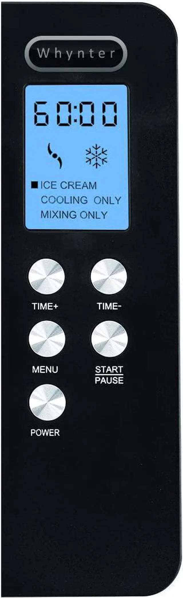 Alt view image 4 of 4 - Whynter Automatic Ice Cream Maker 2 Quart Capacity Stainless Steel, Built-in Compressor, no pre-Freezing, LCD Digital Display, Timer- ICM-200LS
