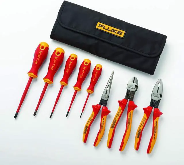 Main image of Fluke Insulated 5 Screwdriver + 3 Plier Tools Starter Kit, 1000V (IKST7)