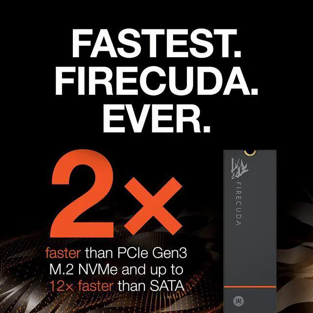 Alt view image 5 of 12 - Seagate FireCuda 530 4TB Internal Solid State Drive - M.2 PCIe Gen4 ×4 NVMe 1.4, PS5 Internal SSD, speeds up to 7300MB/s, 3D TLC NAND, 5100 TBW, 1.8M MTBF, Heatsink, Rescue Services