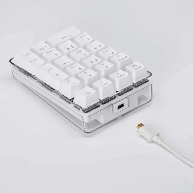 Alt view image 2 of 4 - Mechanical Numeric Keypad Brown Switch Gaming Keypad 21 Keys Mini Numpad Portable Keypad Wired Number Pad for iMac Laptop PC MacBook Notebook
