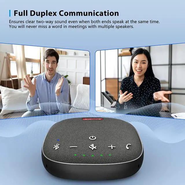 Alt view image 5 of 6 - Bluetooth Speakerphone,Conference Speaker with Microphone for Home Office,6 metes HD Voice Pick Up,Advanced Noise Reduction Algorithm,USB-C Plug & Play,Compatible with Zoom,MS Team,Skype,Webex