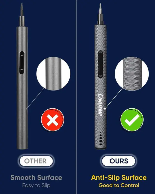 Alt view image 2 of 7 - Mini Electric Precision Screwdriver Cordless, Anti-Slip Rechargeable Power Screwdrivers Set, with 55 Precision Bits, 3 LED Light, Magnetic Pad, Repair Tool Set for Phone Laptop Watch Computer