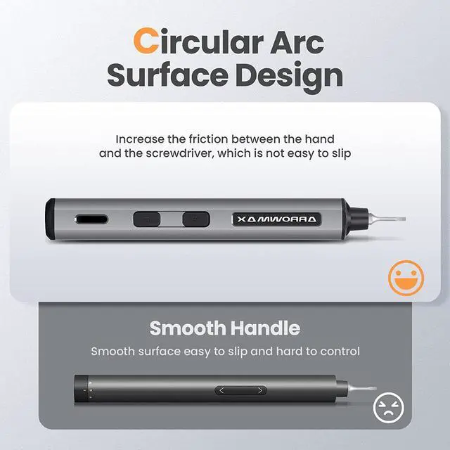 Alt view image 5 of 7 - Electric Screwdriver Cordless Precision Screwdriver Set with 28 Magnetic Precision Bits, Rechargeable Portable Repair Tool Kit for Electronics Laptops Glasses Clocks