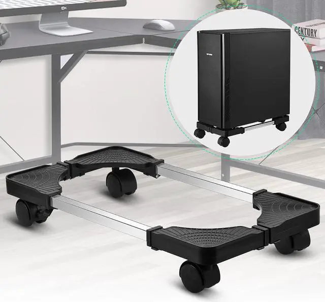 Alt view image 3 of 5 - Computer Tower Stand, Adjustable Mobile CPU Stand with Rolling Caster Wheels, Premium PC Tower Stand Holder for Floor Carpet Gaming PC Case
