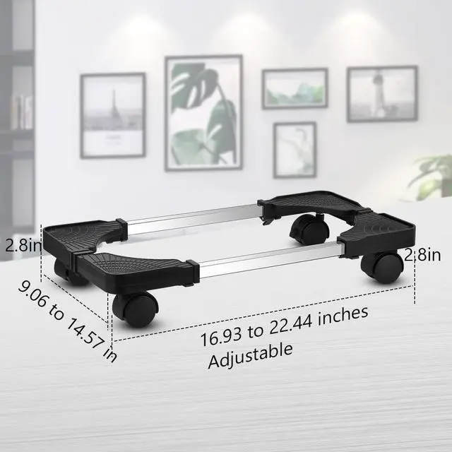 Alt view image 2 of 5 - Computer Tower Stand, Adjustable Mobile CPU Stand with Rolling Caster Wheels, Premium PC Tower Stand Holder for Floor Carpet Gaming PC Case