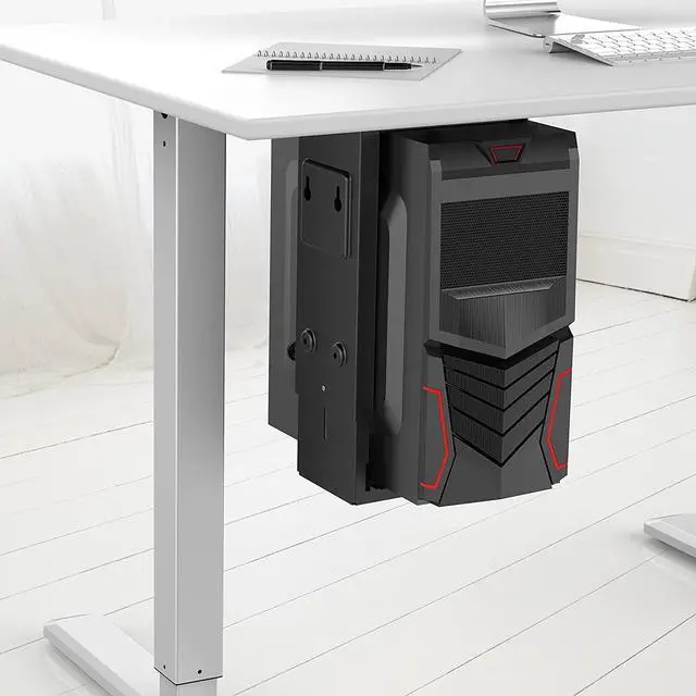 Alt view image 5 of 5 - Adjustable Under Desk Computer Mount and Wall Mount | CPU Holder That Fits Most PC or Computer Cases