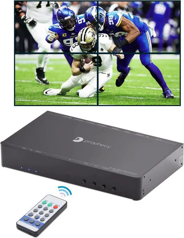 Main image of Prophecy 2x2 Video Wall Processor  180º Rotation, Tear-Free, Bezel Adjustment, Cascading, Supports 1x1, 2x2, 1x2, 2x1, 1x3, 3x1, 1x4, 4x1, FW Upgradable, TAA Compliant (PRO-VideoWallv2)