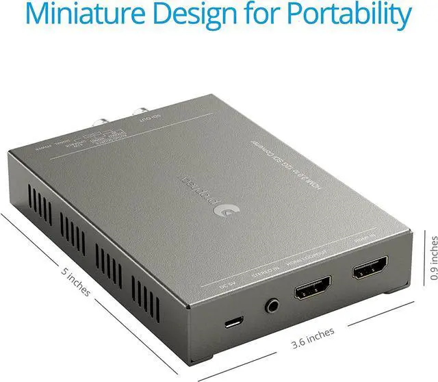 Alt view image 6 of 6 - Prophecy 4K HDMI to SDI 12G Converter  Up to 4K @60Hz, 7.1-ch Audio, Stereo Embedder, 2X SDI outputs, HDMI Loopout, Supports 12G/6G/3G/HD-SDI Formats, ESD Guard, TAA Compliant