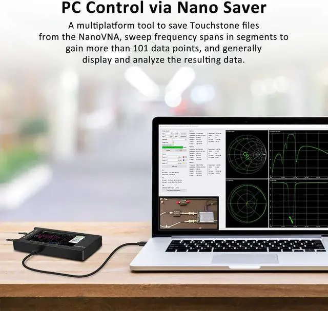 Alt view image 5 of 7 - NanoVNA-H4 V4.3 Vector Network Analyzer 10KHz-1.5GHz HF VHF UHF 4'' Portable Antenna Analyzer Measuring S Parameters, Voltage Standing Wave Ratio, Phase, Delay, Smith Chart