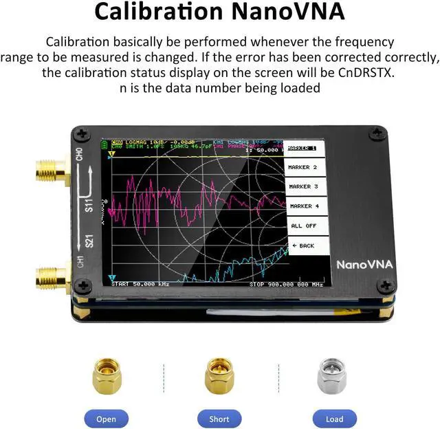 Alt view image 3 of 7 - 10KHz-1.5Ghz Vector Network Analyzer Kit,SEESII MF HF VHF UHF Antenna Analyzer Measuring S Parameters, Voltage Standing Wave Ratio, Phase, Delay, Smith Chart with 2.8" Touch Screen