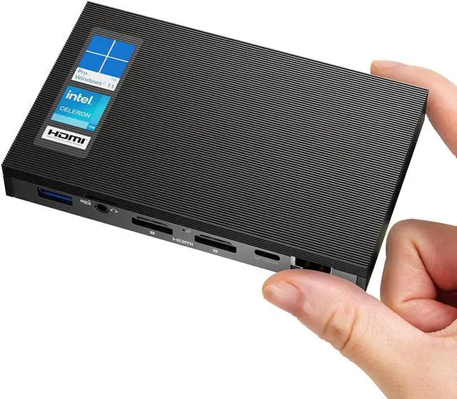Main image of Fanless Mini PC Windows 11 Pro Celeron N5105 Small Desktop Computer 8G LPDDR4 128G ROM Micro Form Factor PC Support WiFi 6,BT 5.2,Gigabit Ethernet,Dual 4K HDMI for Office/Home/Business